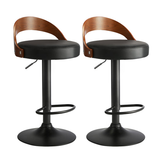 2 pcs Bar Stools Gas Lift Swivel Padded Seat
