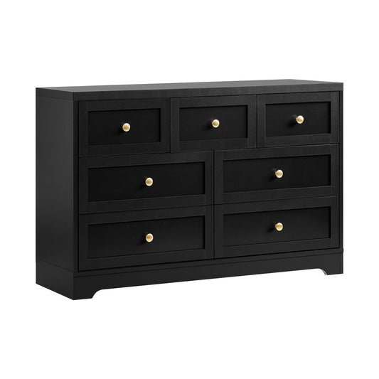 Chest of Drawers 7 Drawers Black
