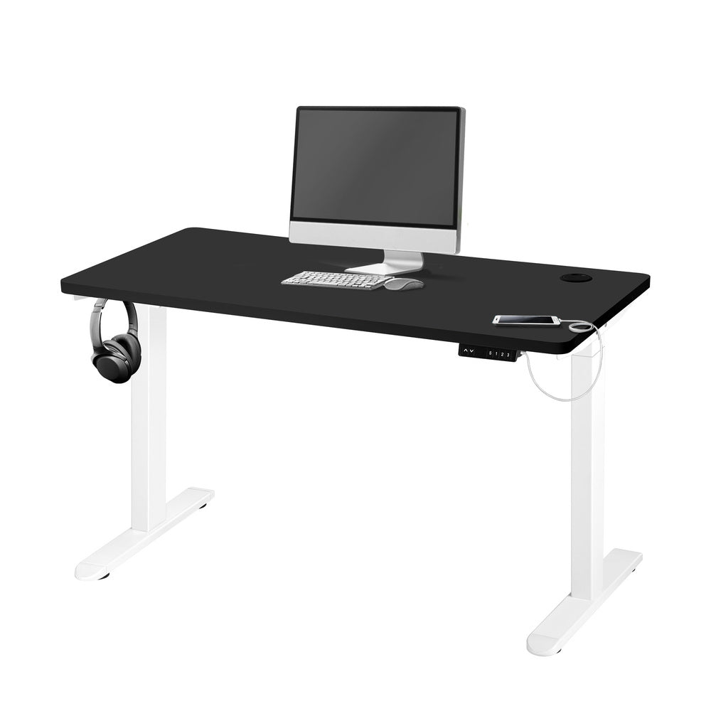Standing Desk Dual Motor Height Adjustable 120cm White and Black