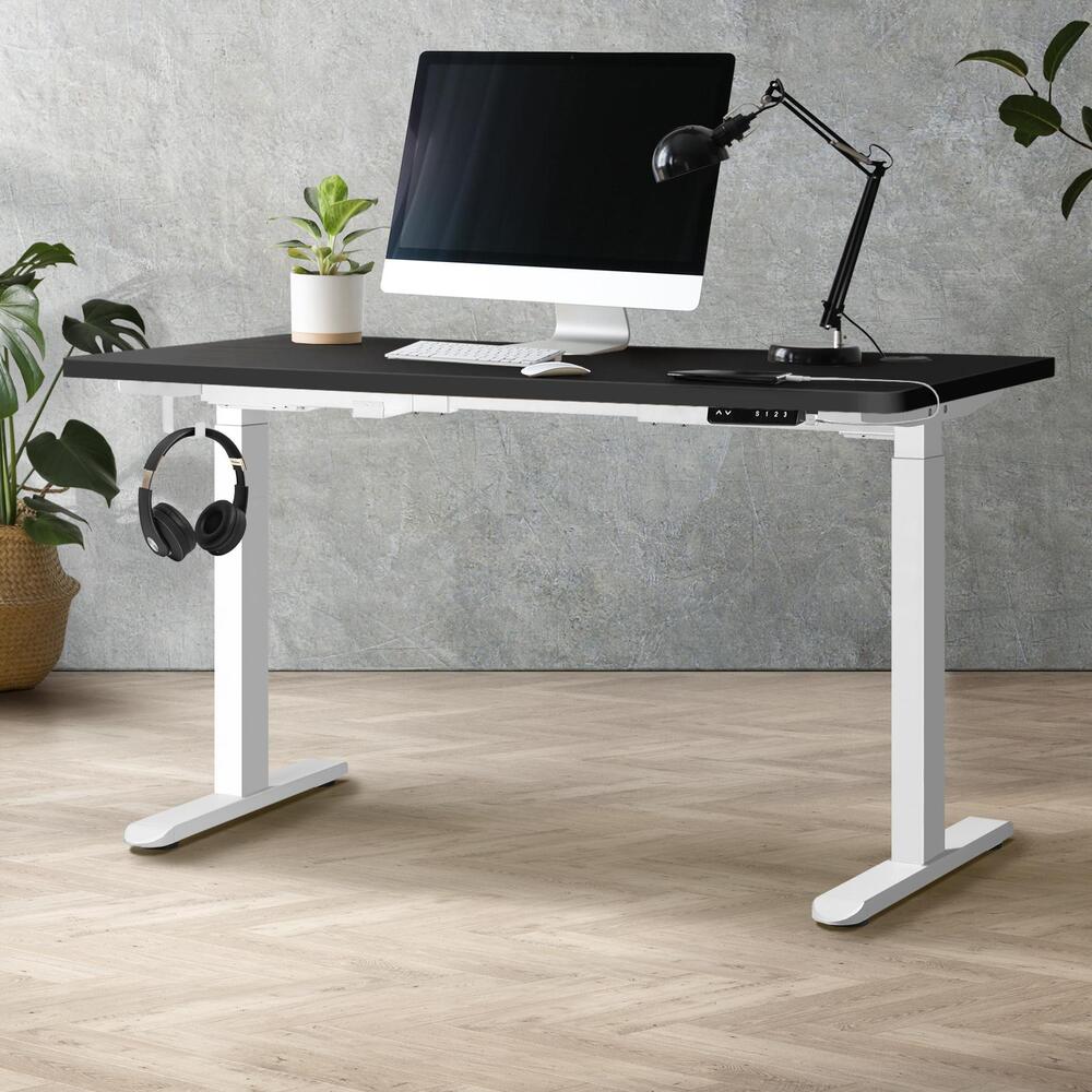 Standing Desk Dual Motor Height Adjustable 120cm White and Black