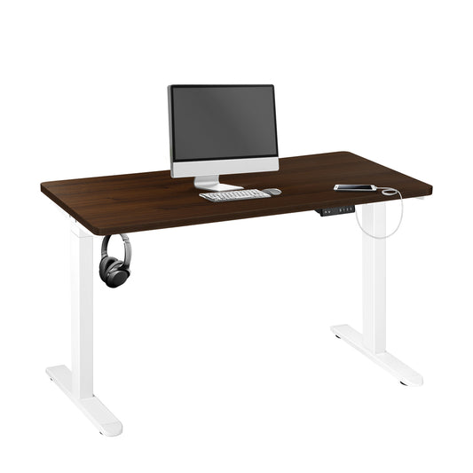 Sit-Stand Height Adjustable Desk 160cm White and Walnut