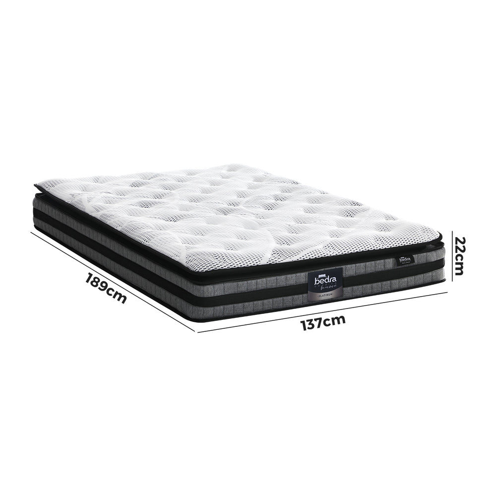 Double Mattress Pillow Top Cool Gel Foam Bonnell Spring 22cm