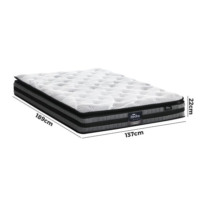 Double Mattress Pillow Top Cool Gel Foam Bonnell Spring 22cm