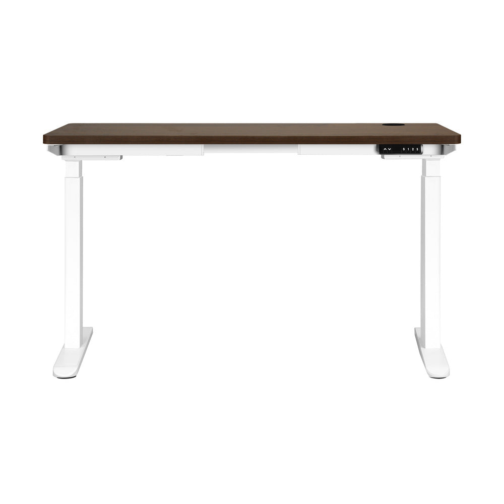 Adjustable Standing Desk with Dual Motor 150cm White and Walnut
