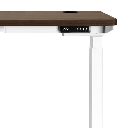 Adjustable Standing Desk with Dual Motor 150cm White and Walnut