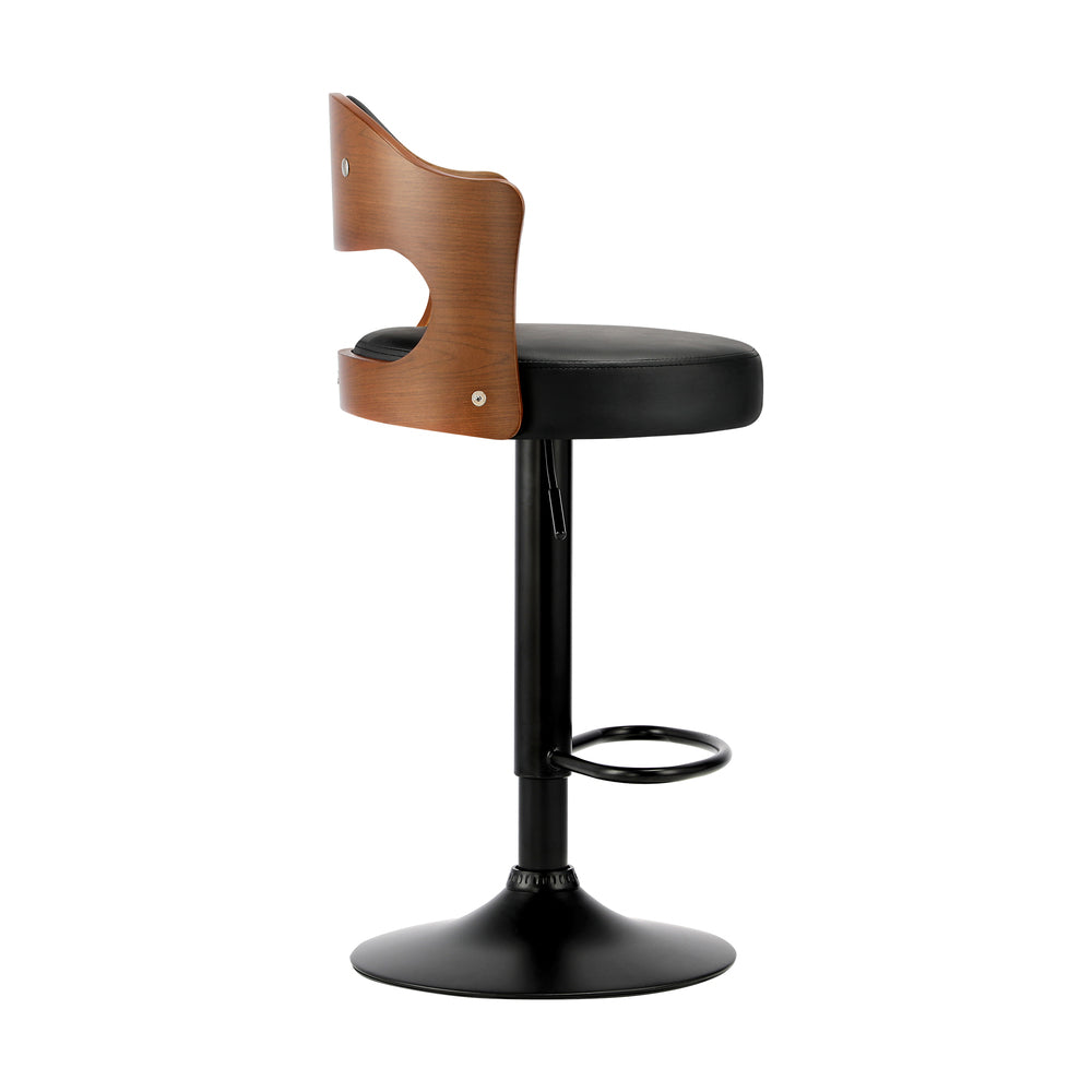 2pcs Metal Leather Bar Stools with Swivel Gas Lift