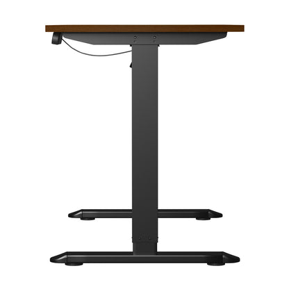 120cm Electric Standing Desk Single Motor Black and Walnut