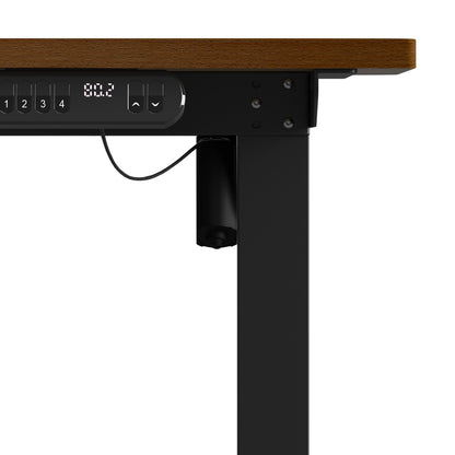 120cm Electric Standing Desk Single Motor Black and Walnut