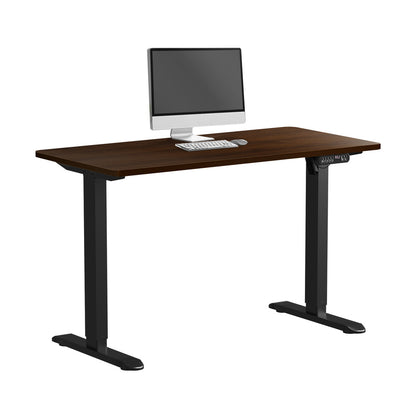 120cm Electric Standing Desk Single Motor Black and Walnut