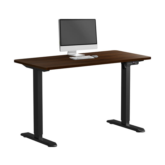 120cm Electric Standing Desk Single Motor Black and Walnut