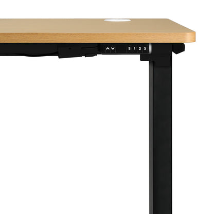 150cm Motorized Adjustable Standing Desk Black and Oak