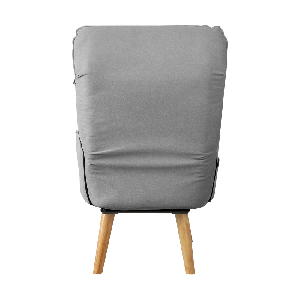 360 Degree Swivel Armchair with Stool Seat Grey