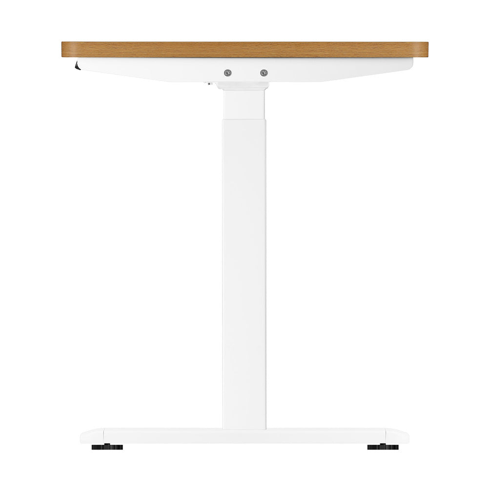 Standing Desk Dual Motor Adjustable Motorized White and Oak 150 cm