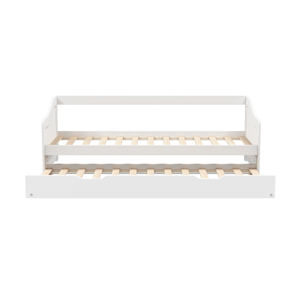 Wooden Single Size Daybed with Trundle Bed Frame