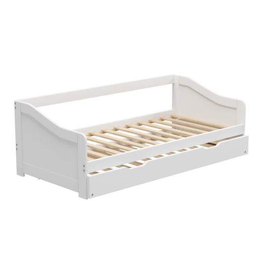 Wooden Single Size Daybed with Trundle Bed Frame