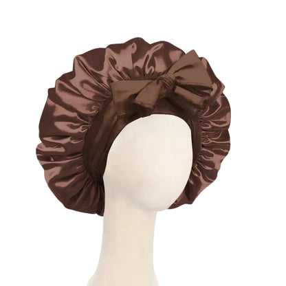 Satin Silk Bonnet Adjustable Sleeping Hair Bonne With Tie Band