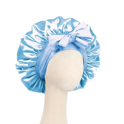 Satin Silk Bonnet Adjustable Sleeping Hair Bonne With Tie Band