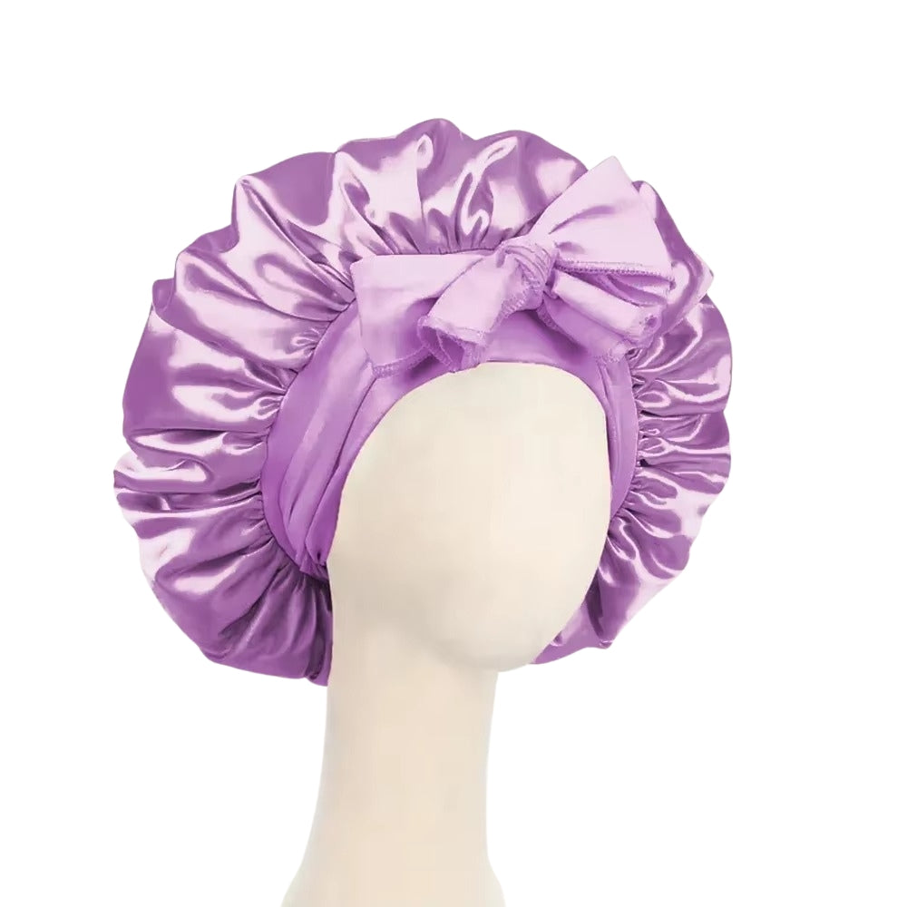 Satin Silk Bonnet Adjustable Sleeping Hair Bonne With Tie Band