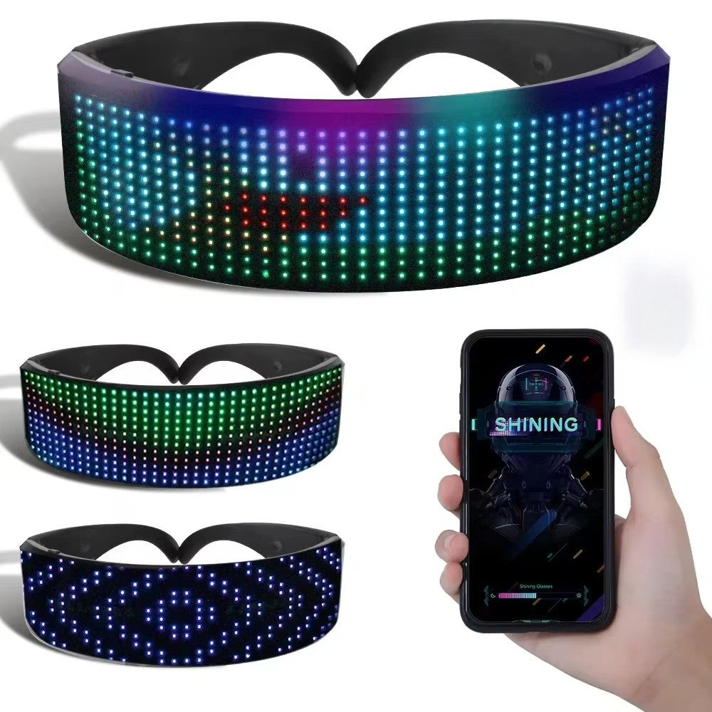 DIY Shining Electronic Futuristic Eyewear Glow The Dark Bluetooth LED Luminous Glasses