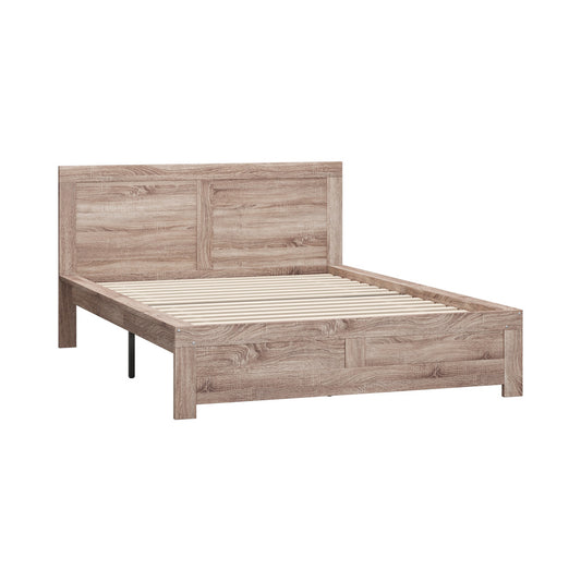 Queen Size Contemporary Wooden Bed Frame Light Oak