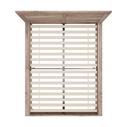 Queen Size Contemporary Wooden Bed Frame Light Oak