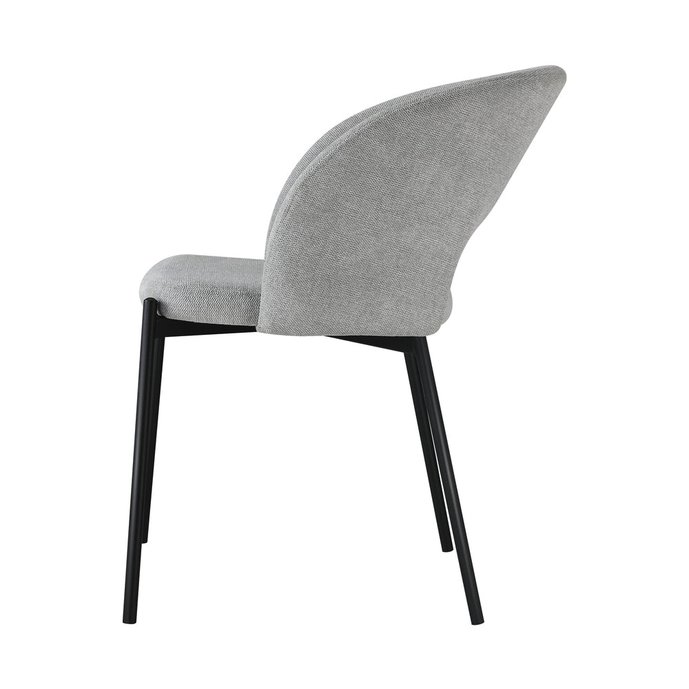 4PCS Armchair Dining Chairs Fabric Grey and Black