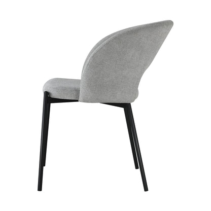4PCS Armchair Dining Chairs Fabric Grey and Black
