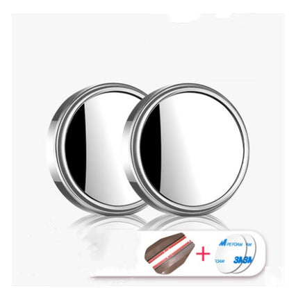 Car Rearview Mirror Small Round Mirror Reversing Blind Spot Mirror HD 360 Degree Adjustable Wide Angle Mirror Reflective Mirror