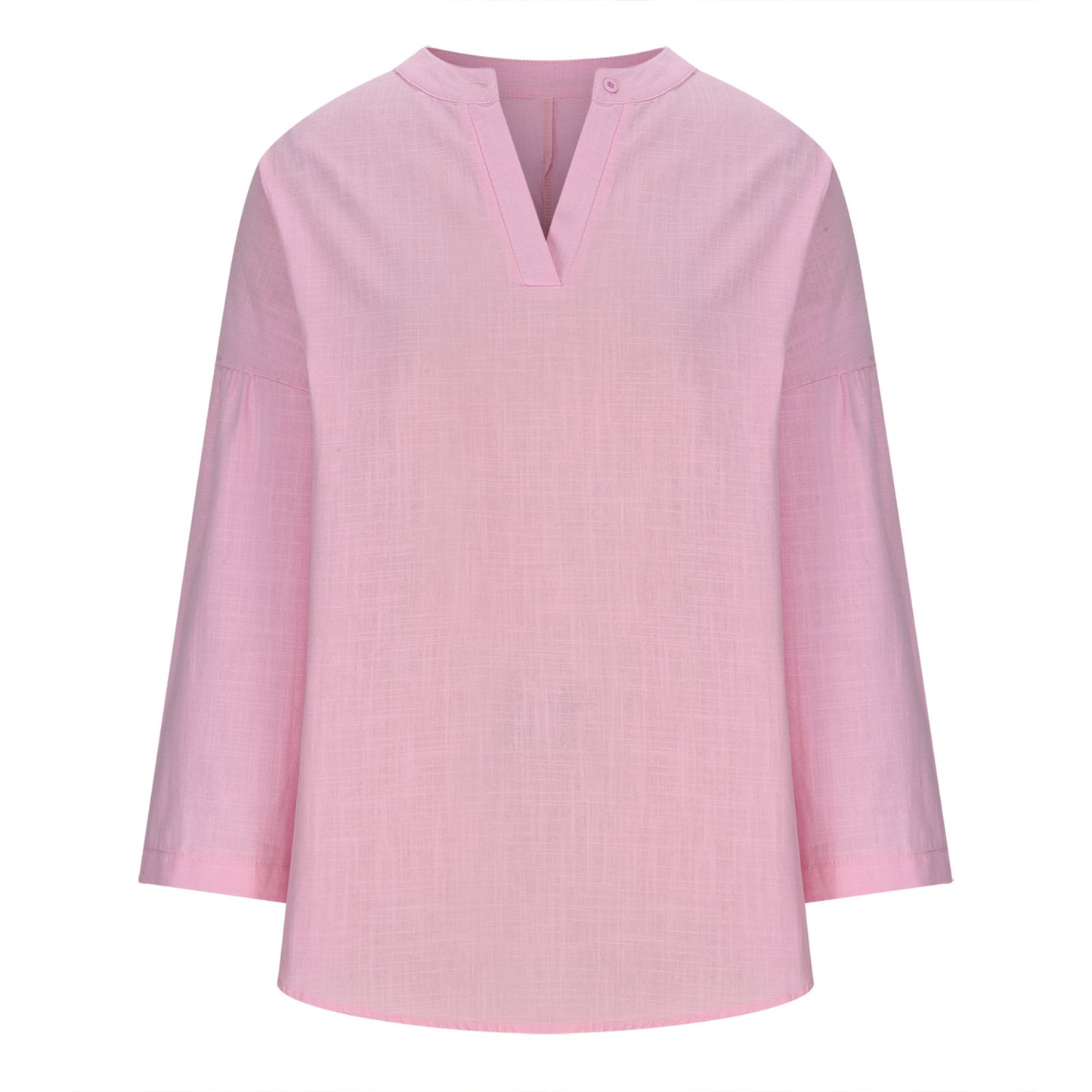 Cotton And Linen Loose Casual Stand Collar Shirt