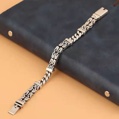 Double-row Keel Pattern Old Pure Bracelet