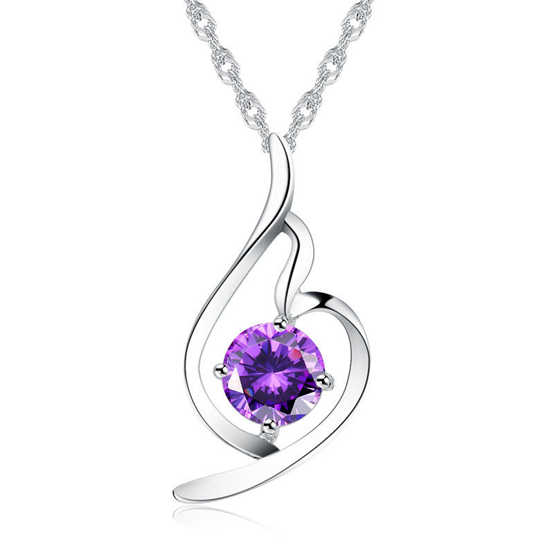 925 Sterling Silver Pendant Chain soft ladies fashion accessories pendant diamond silver jewelry Korean Korean Fashion Necklace