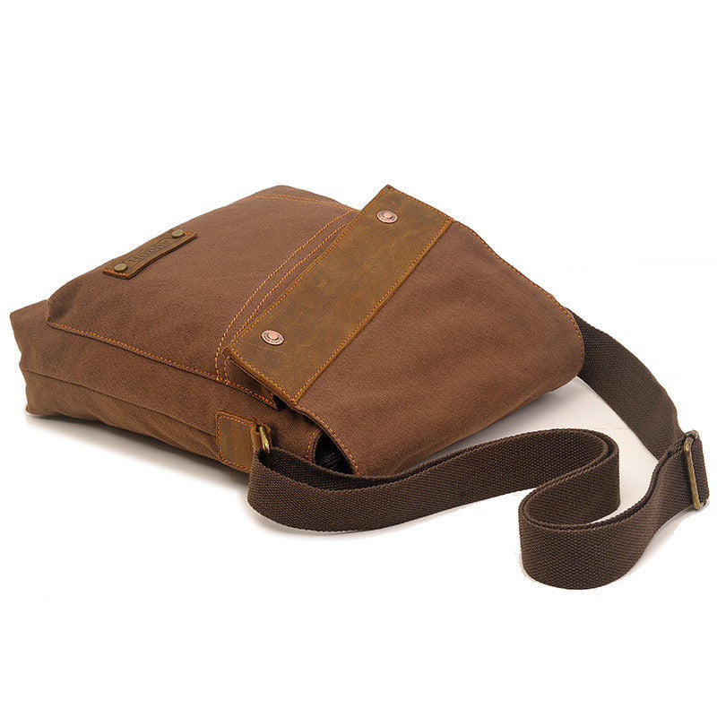 Canvas bag men and women vertical crossbody bag shoulder bag retro