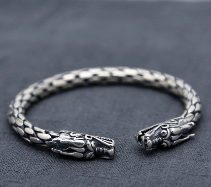 Sterling Silver Ornament Chiang Mai Handmade Silver Retro Hemp Rope Woven Thai Opening Bracelet