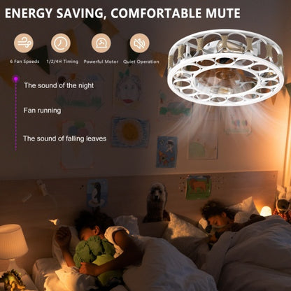 Cage Ceiling Fan With Light Remote Control, Semi-recessed Modern Ceiling Fan, 6 Speed Reversible Blades, 4 LED Bulbs Included