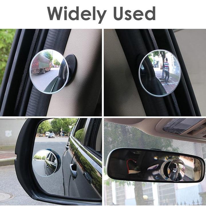 Car borderless small round mirror 360 degree reversing blind spot mirror convex mirror rear view rotating mirror glass small round mirror