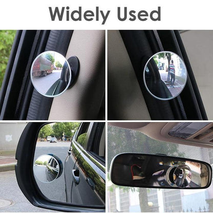 Car borderless small round mirror 360 degree reversing blind spot mirror convex mirror rear view rotating mirror glass small round mirror