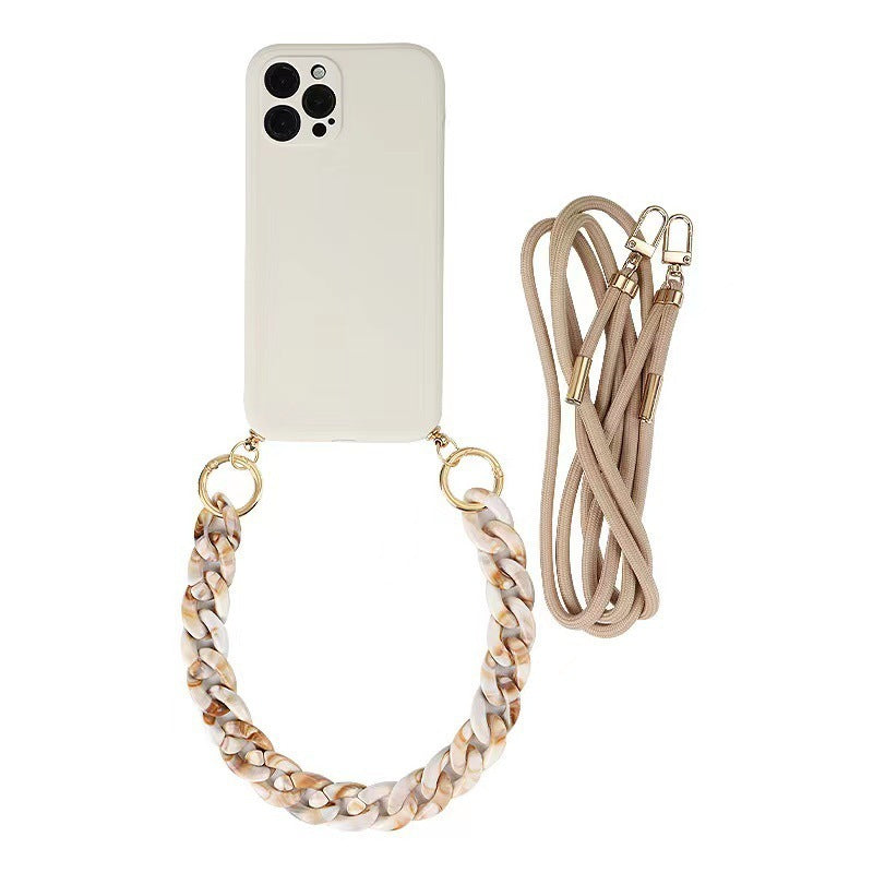 Solid Color Crossbody Rope Suitable For IPhone15promax Phone Case 13 Bracelet 14pro Drop-resistant Soft 1112