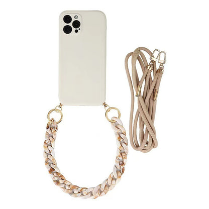 Solid Color Crossbody Rope Suitable For IPhone15promax Phone Case 13 Bracelet 14pro Drop-resistant Soft 1112