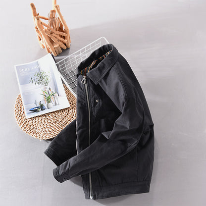 Mens Casual Patchwork Striped Contrast Jacket