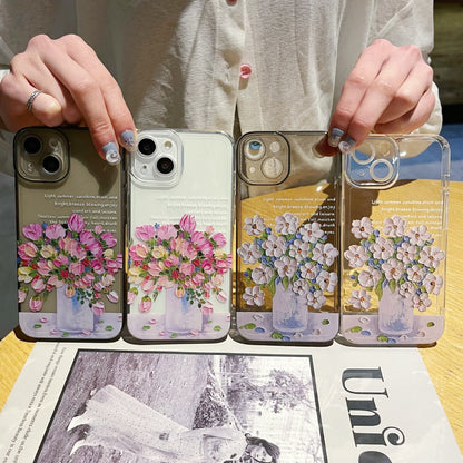 New Simple Little Flower Transparent Protective Cover Phone Case