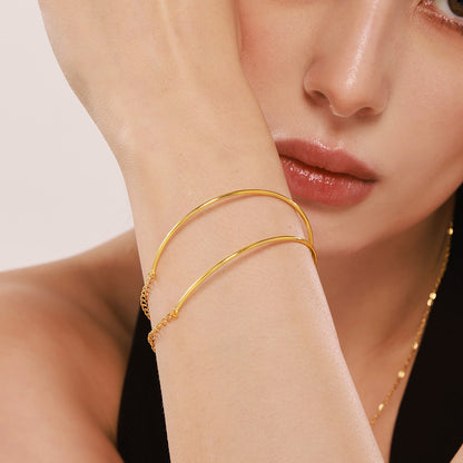 Stainless Steel PVD Gold-Plated Coil Bracelet