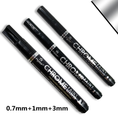 Car Electroplating Silver Wheel Steel Ring Scratch Repair Paint Pen Stainless Steel Metal Mirror Chrome-plated Marker Pen