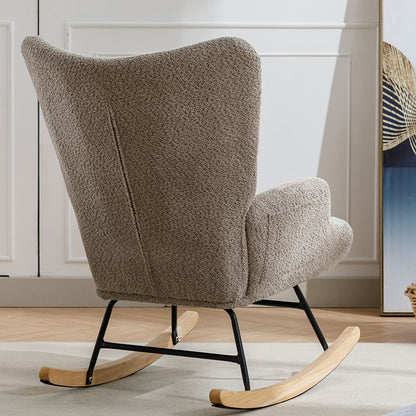 Modern Patchwork Accent Chair With Solid Wood Armrest And Feet, Mid-Century Modern Accent Sofa, Fabric Sofa Chair For Living Room Bedroom Studio, Comfy Side Armchair For Bed