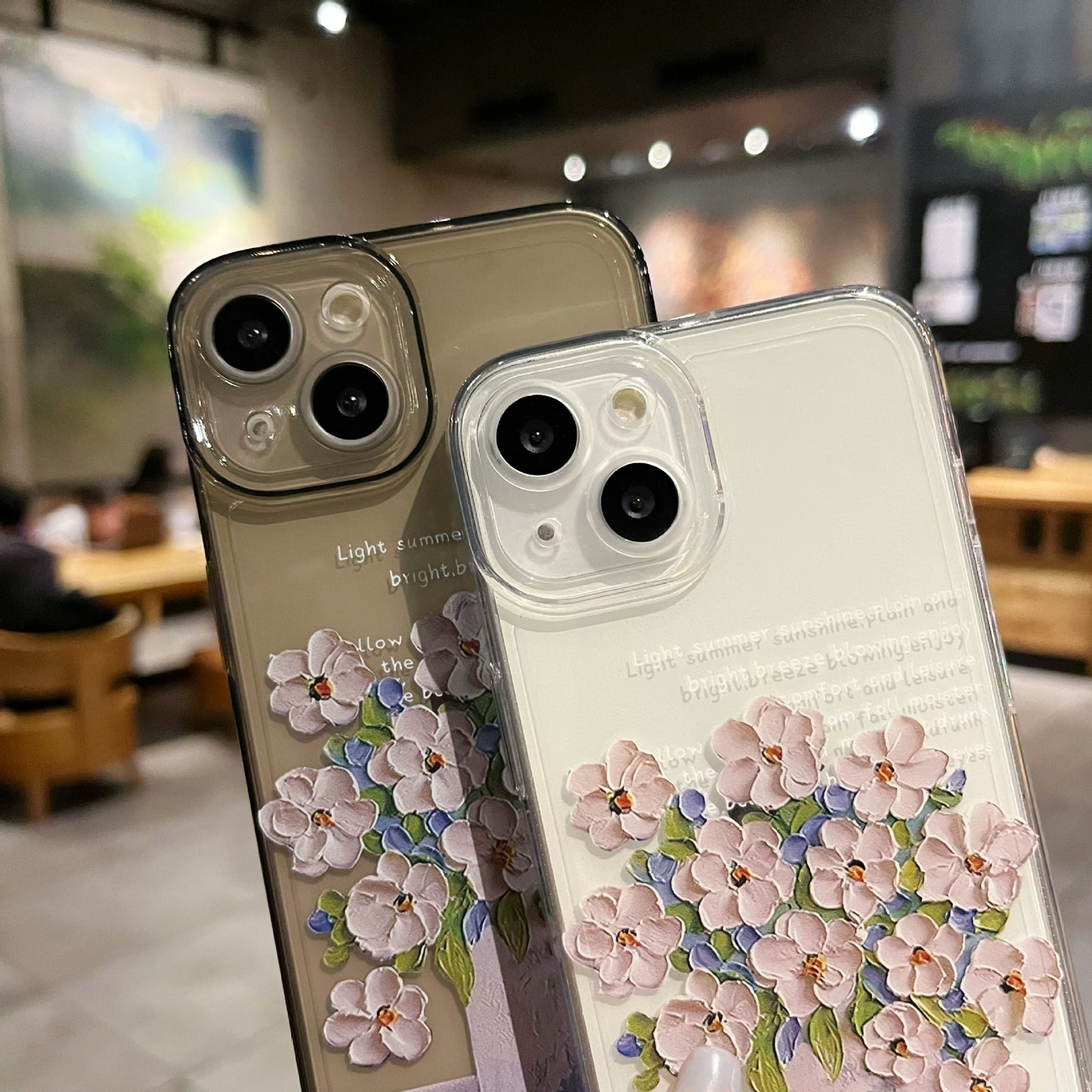 New Simple Little Flower Transparent Protective Cover Phone Case