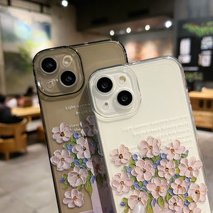 New Simple Little Flower Transparent Protective Cover Phone Case
