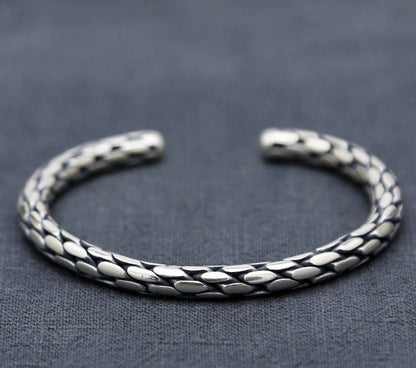 Sterling Silver Ornament Chiang Mai Handmade Silver Retro Hemp Rope Woven Thai Opening Bracelet