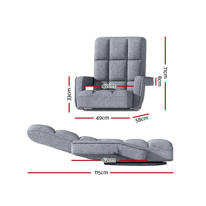 Artiss Floor Chair Lounge Sofa Swivel Grey