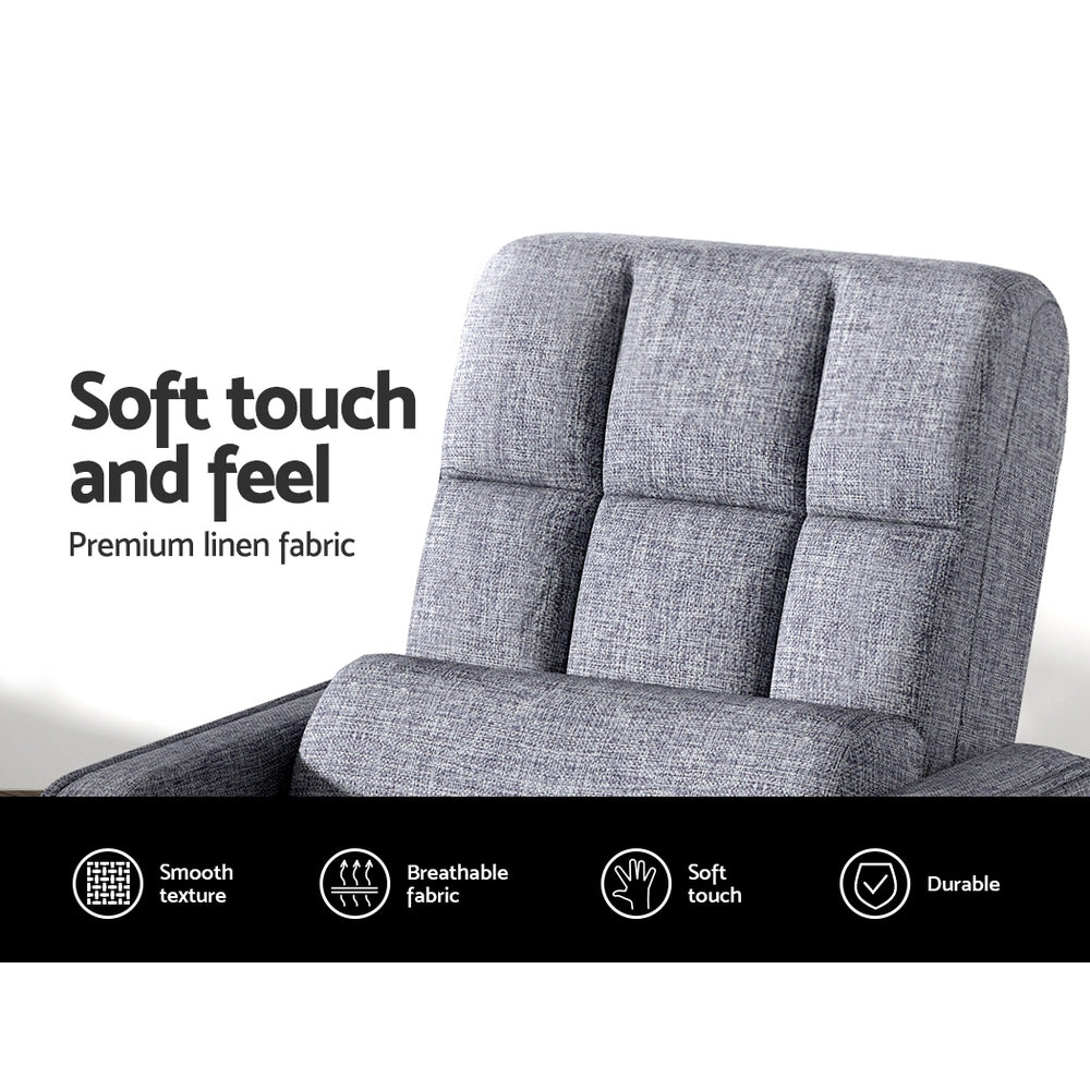 Artiss Floor Chair Lounge Sofa Swivel Grey