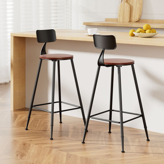 Artiss 2x Bar Stools Vintage Metal Chairs (DzTest)