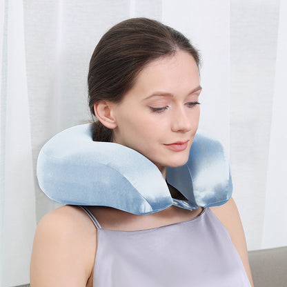 Silk U-shape Pillow Solid Color Neck Pillow